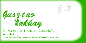 gusztav makkay business card